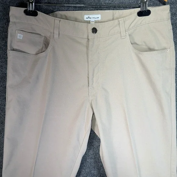 Peter Millar EB66 Performance Pants Mens 36x32 Tan 5-Pocket Golf Chinos Outdoor - Picture 4 of 16